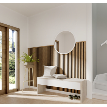 Kleurstaal lattenwand Decowall Acoustic brons eiken 18x30cm