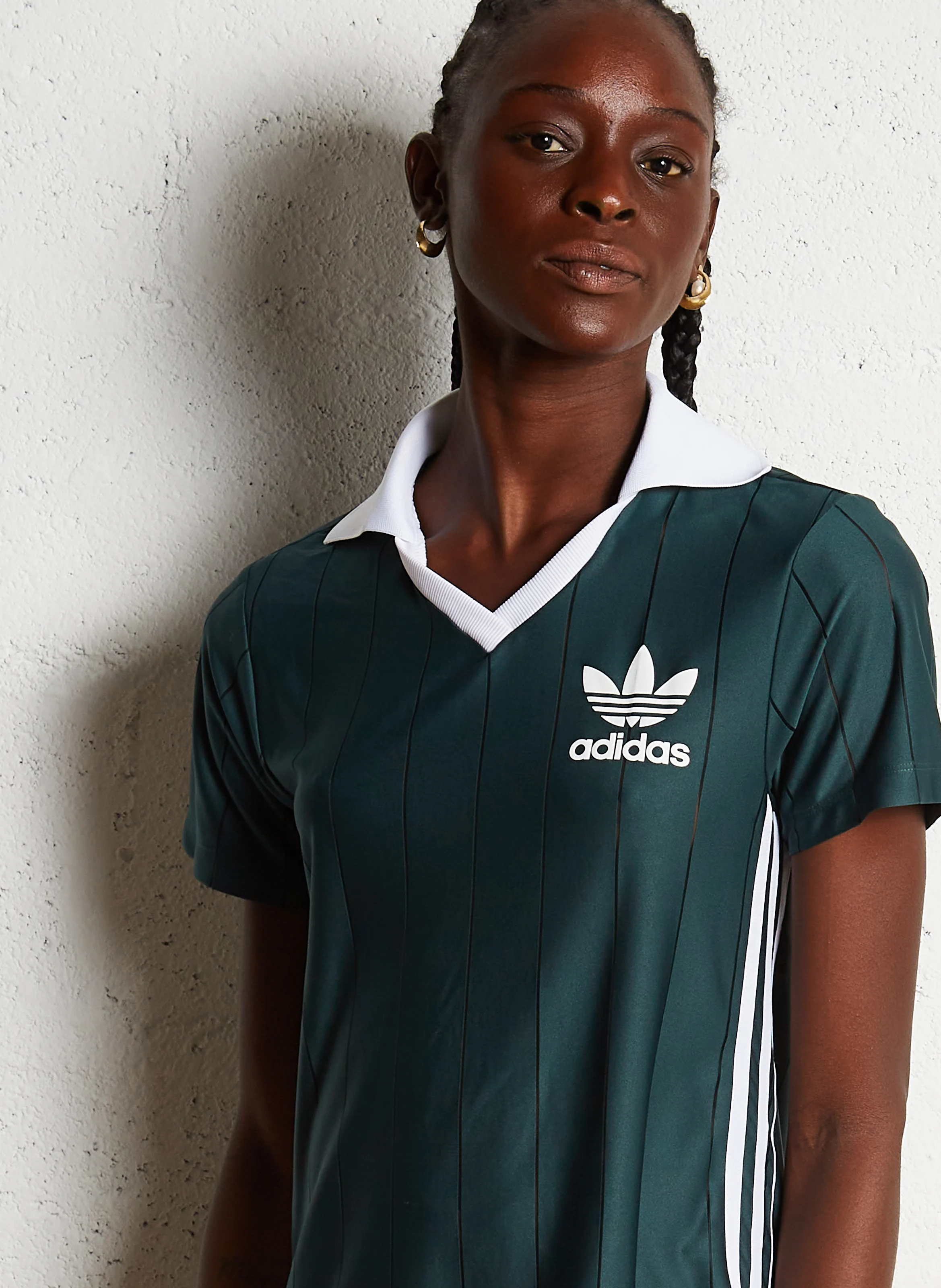Robe courte rayée| Vert