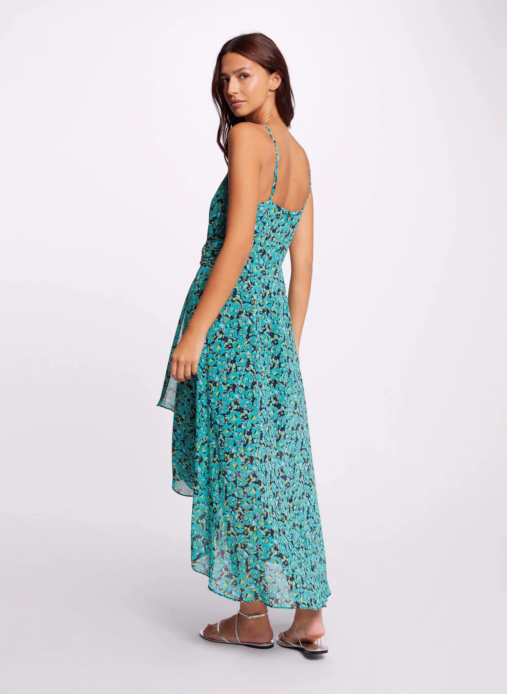 REUILY1 - Robe longue portefeuille imprimée | Vert