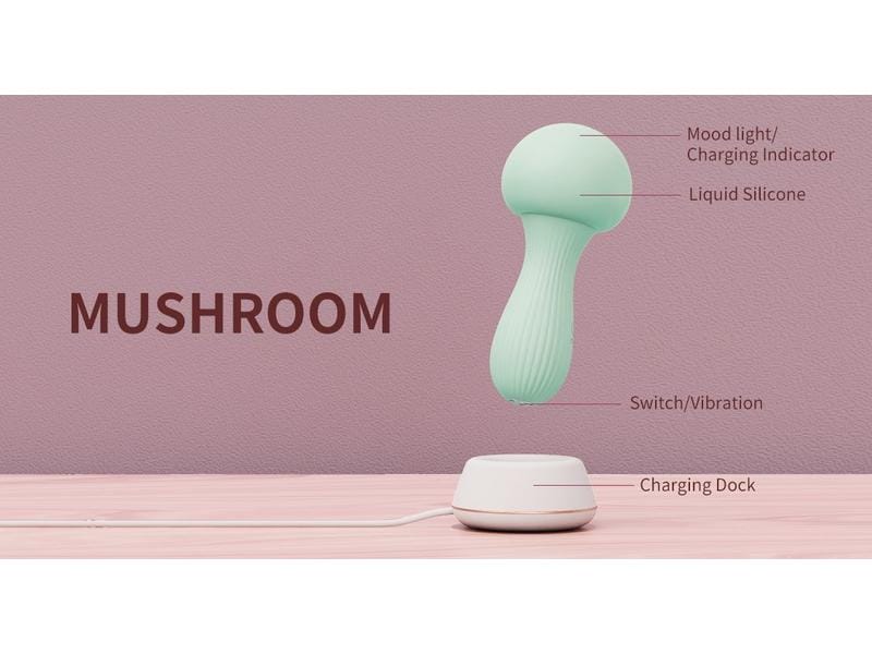 Otouch Stabvibrator Mushroom Silikon Wand Grün Hochwertiges Sextoy für die Frau