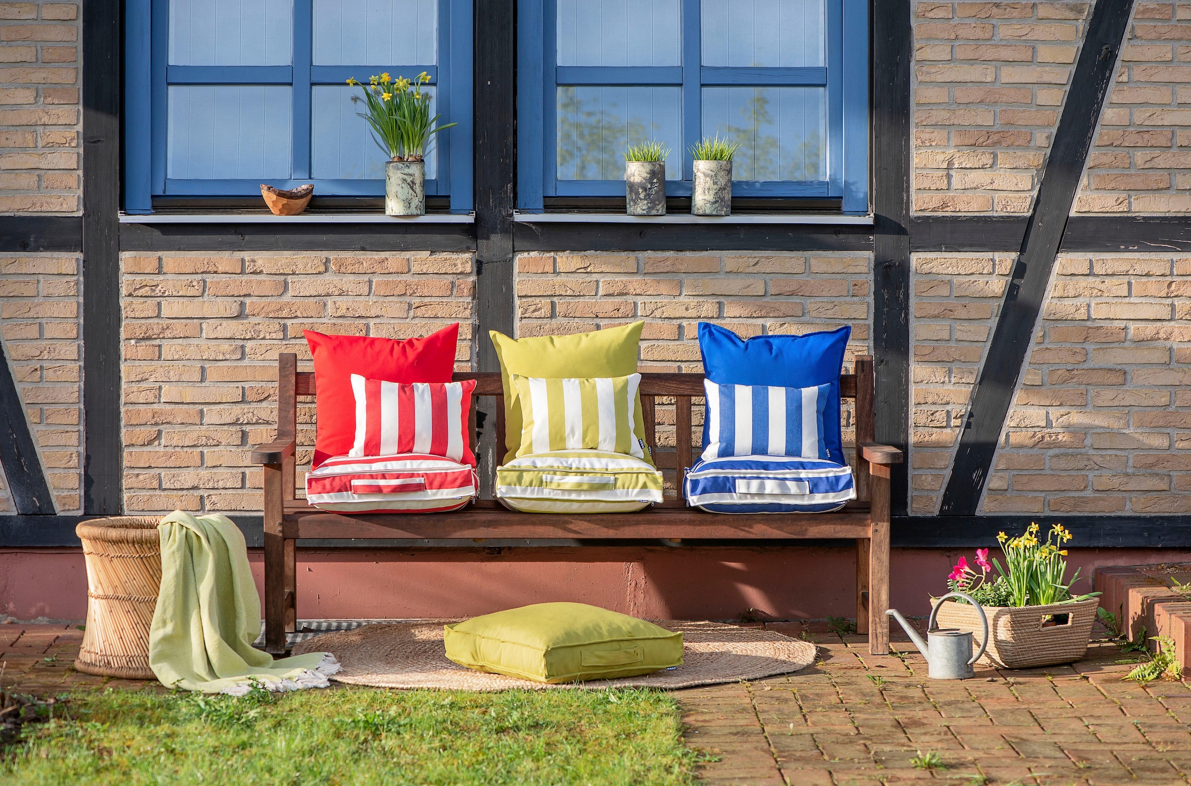 H.O.C.K. Sitzkissen »Classic Streifen Outdoor« wasser- und schmutzabweisend