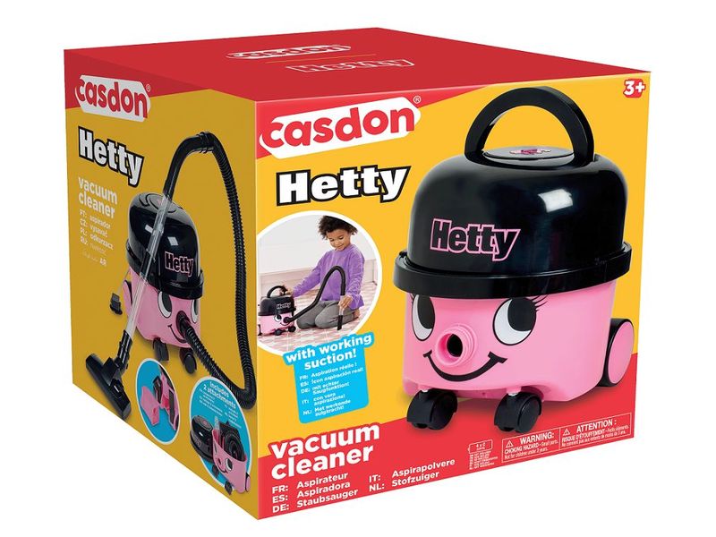 Casdon Spiel-Haushaltsgerät Staubsauger Hetty Batteriebetriebener Spielzeug-Staubsauger