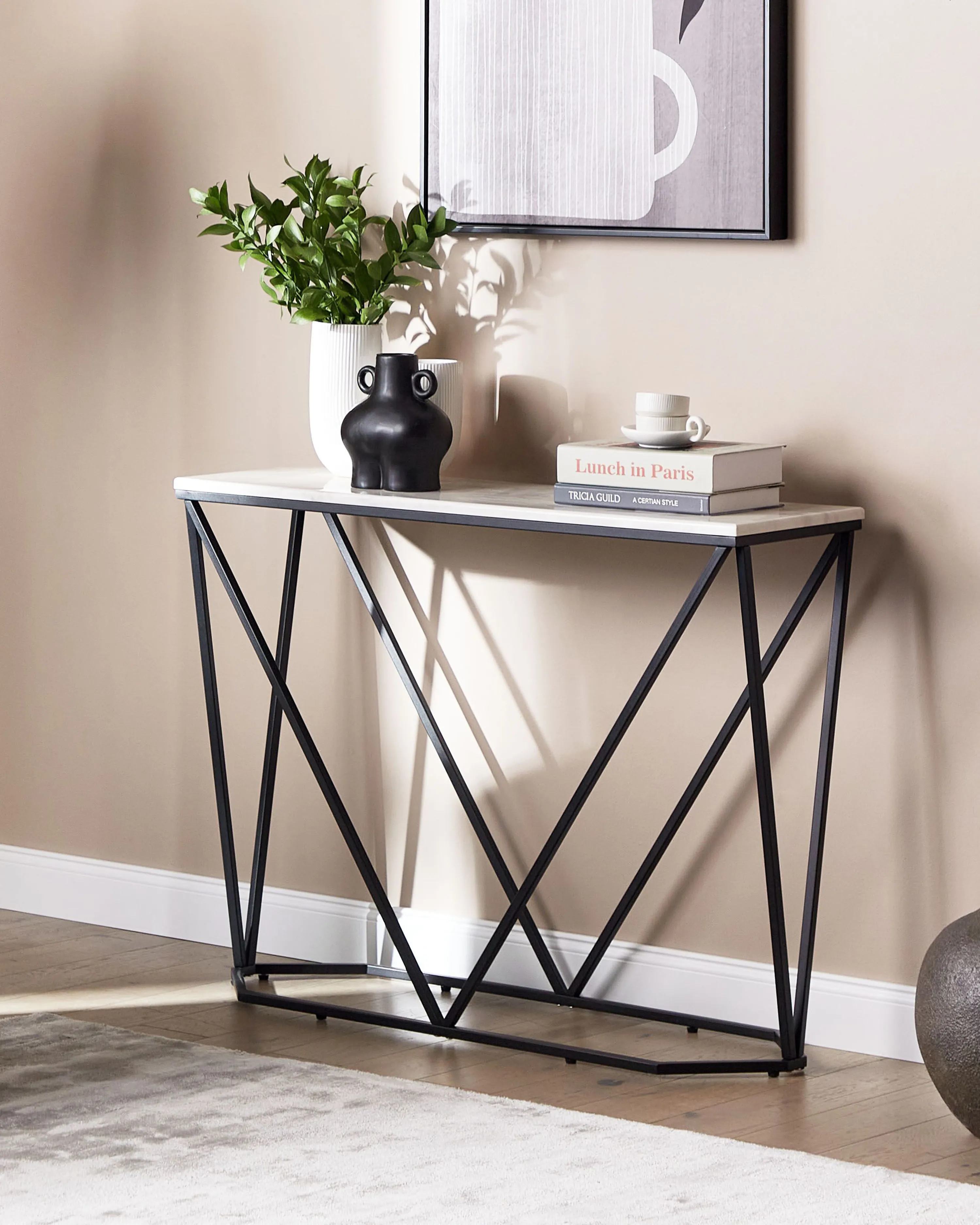 Sidetable HAZEN Marmer/zwart