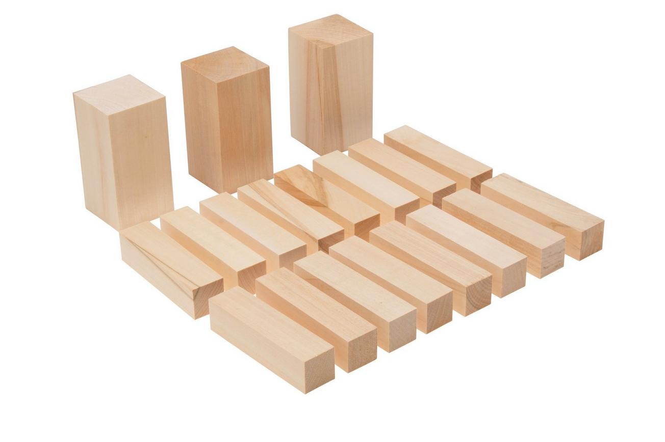 BeaverCraft Wood Carving Blocks BW19, set van 19 houtblokjes voor houtsnijden
