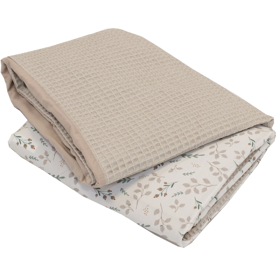 ULLENBOOM Wickelauflage-Bezug Waffel Floral Sand