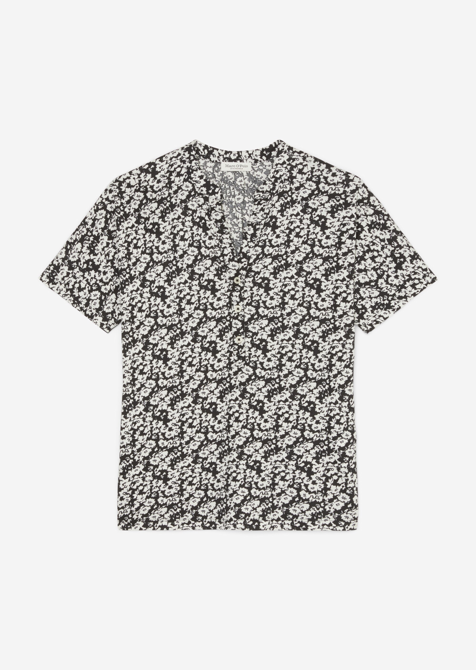 Kurzarm-Jersey-Bluse relaxedaus bedrucktem Single Jersey