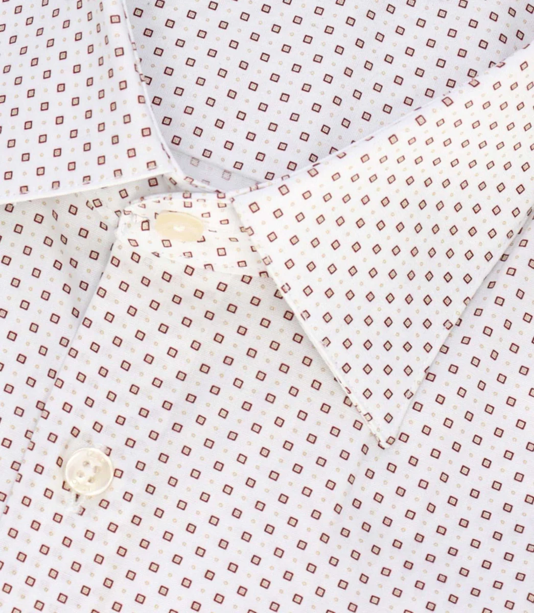Chemise à imprimé micro motifs blanc