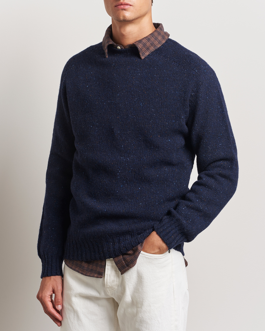 Harley Of Scotland Donegal Wool Crewneck Jura Blue