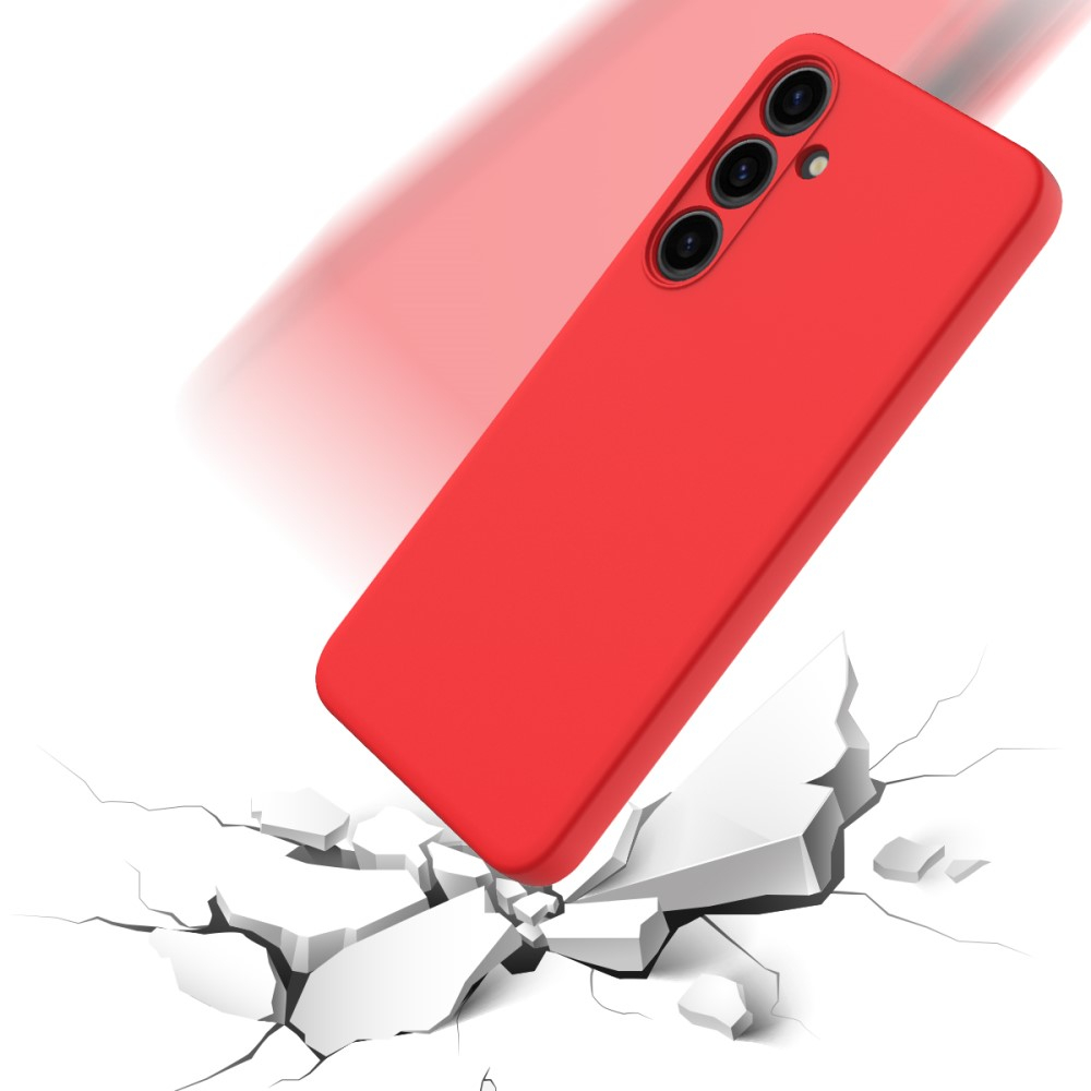 Samsung Galaxy S24  Plus Silikon Case Hülle mit Kameraschutz   Trageschlaufe - Rot