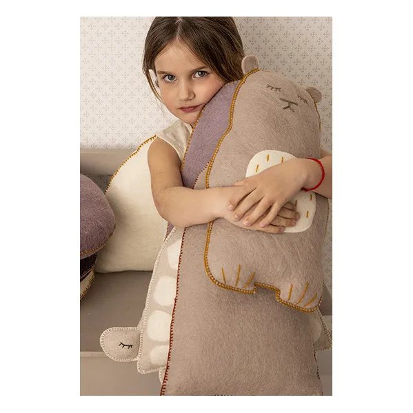 Muskhane Coussin Pasu Grizzly en feutre | Gris clair