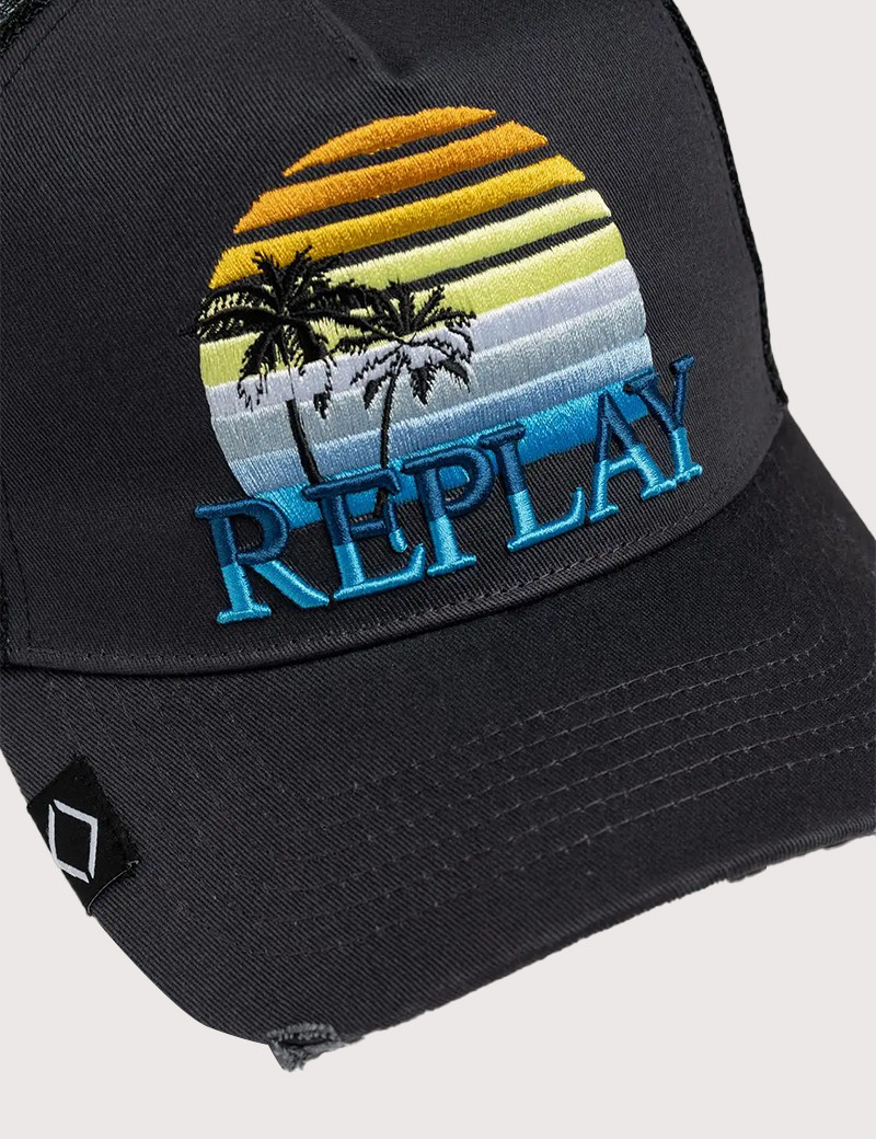 REPLAY CASQUETTE LOGO BICOLORE ANTHRACITE