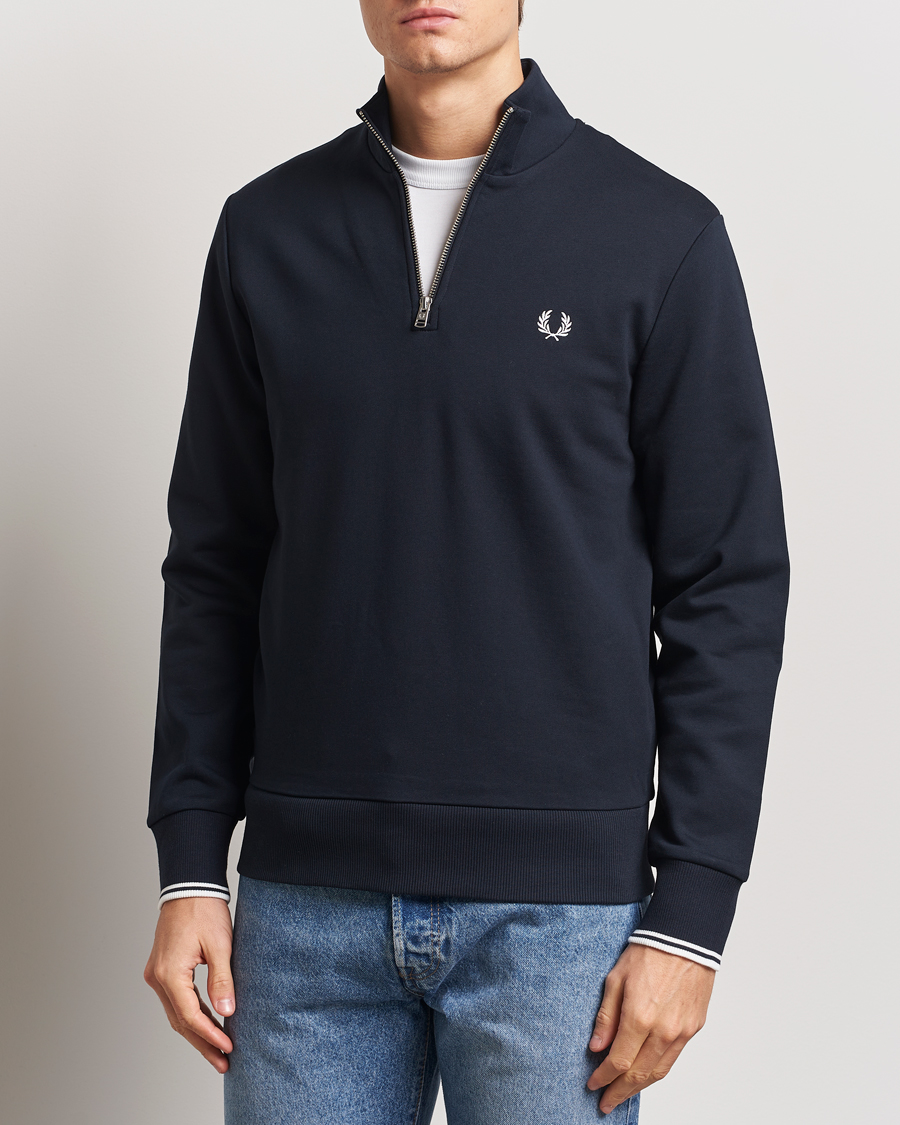 Fred Perry Half Zip Sweatshirt Navy