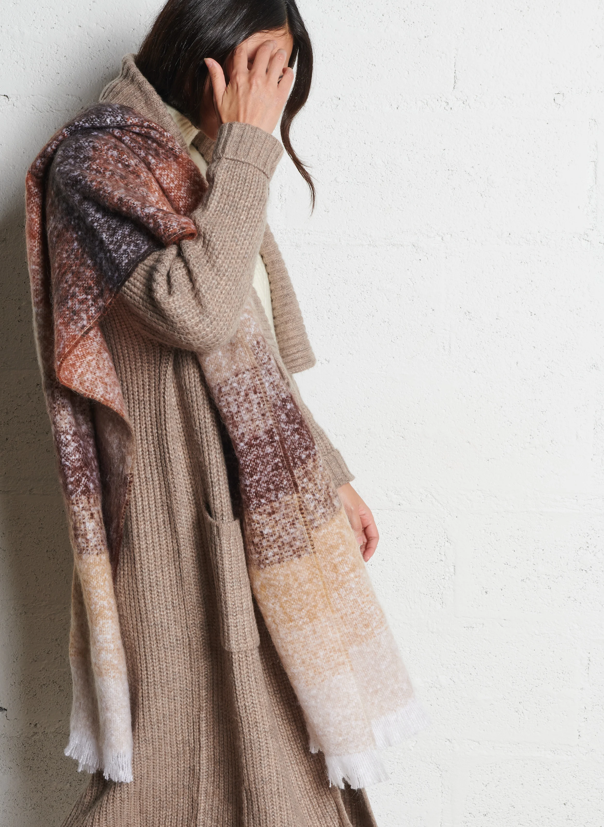 Echarpe à rayures | Beige