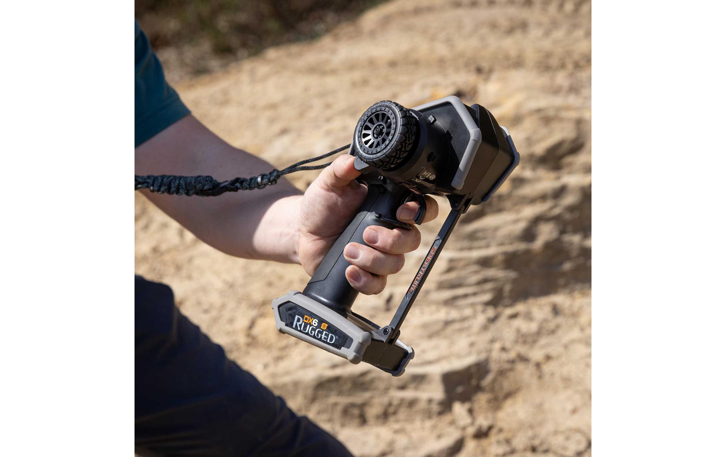Fernsteuerung DX6 Rugged DSMR Grau, mit SR515<br>Robuster 6-Kanal Sender für RC Fahrzeuge