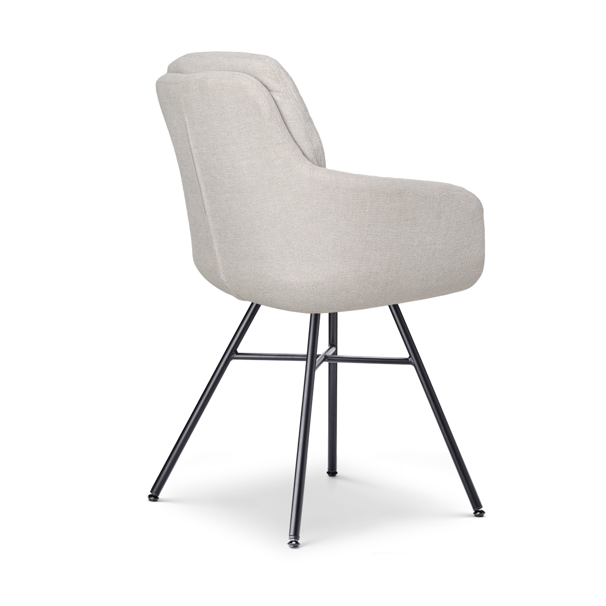 Eetkamerstoel Noa-Mia beige - zwart onderstel - set van 2