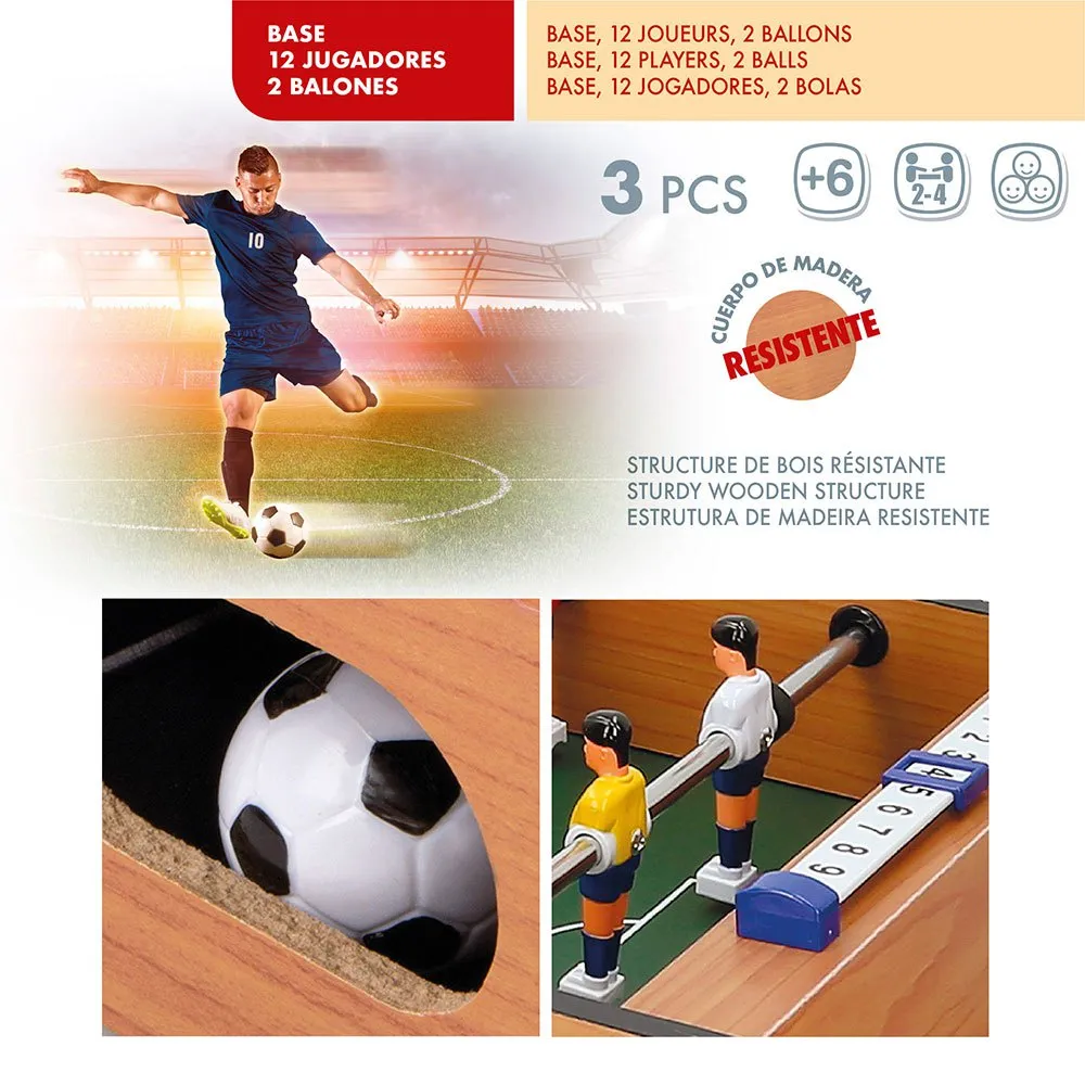 Mesa de futebol de madeira colorida para bebês e crianças