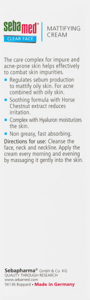 Sebamed Mattifying Face cream (50 ml)