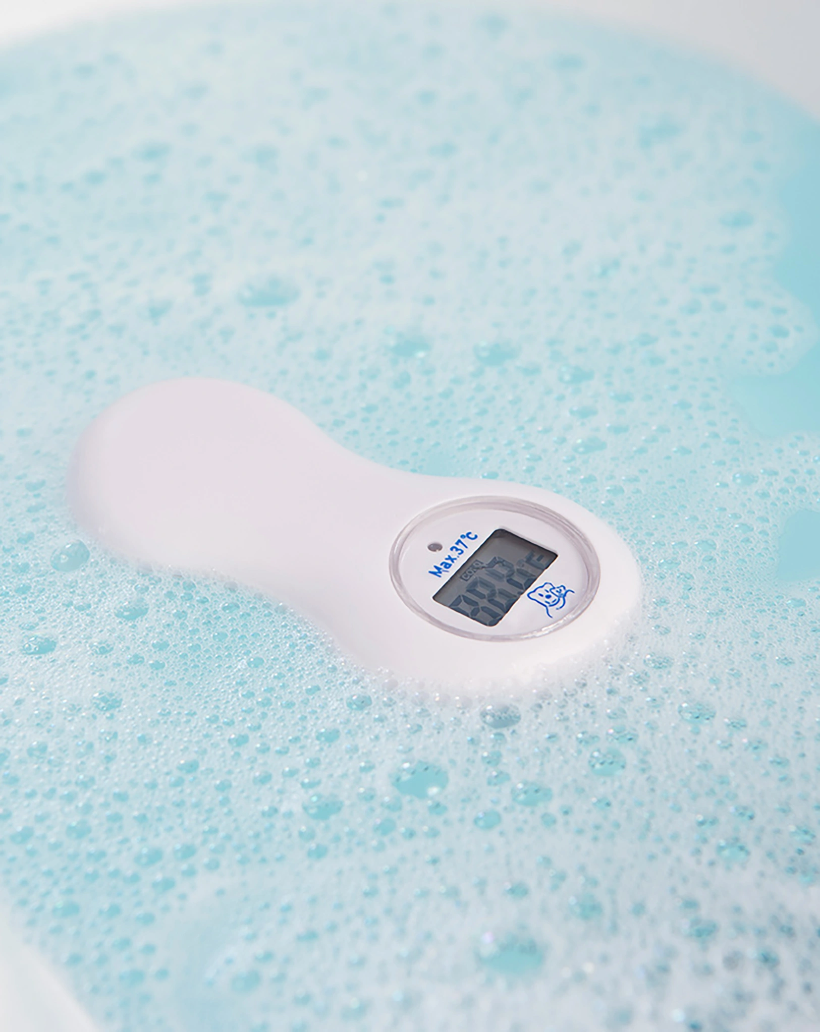 Badethermometer DIGITAL mit Saugnapf (12,5cm) in weiß