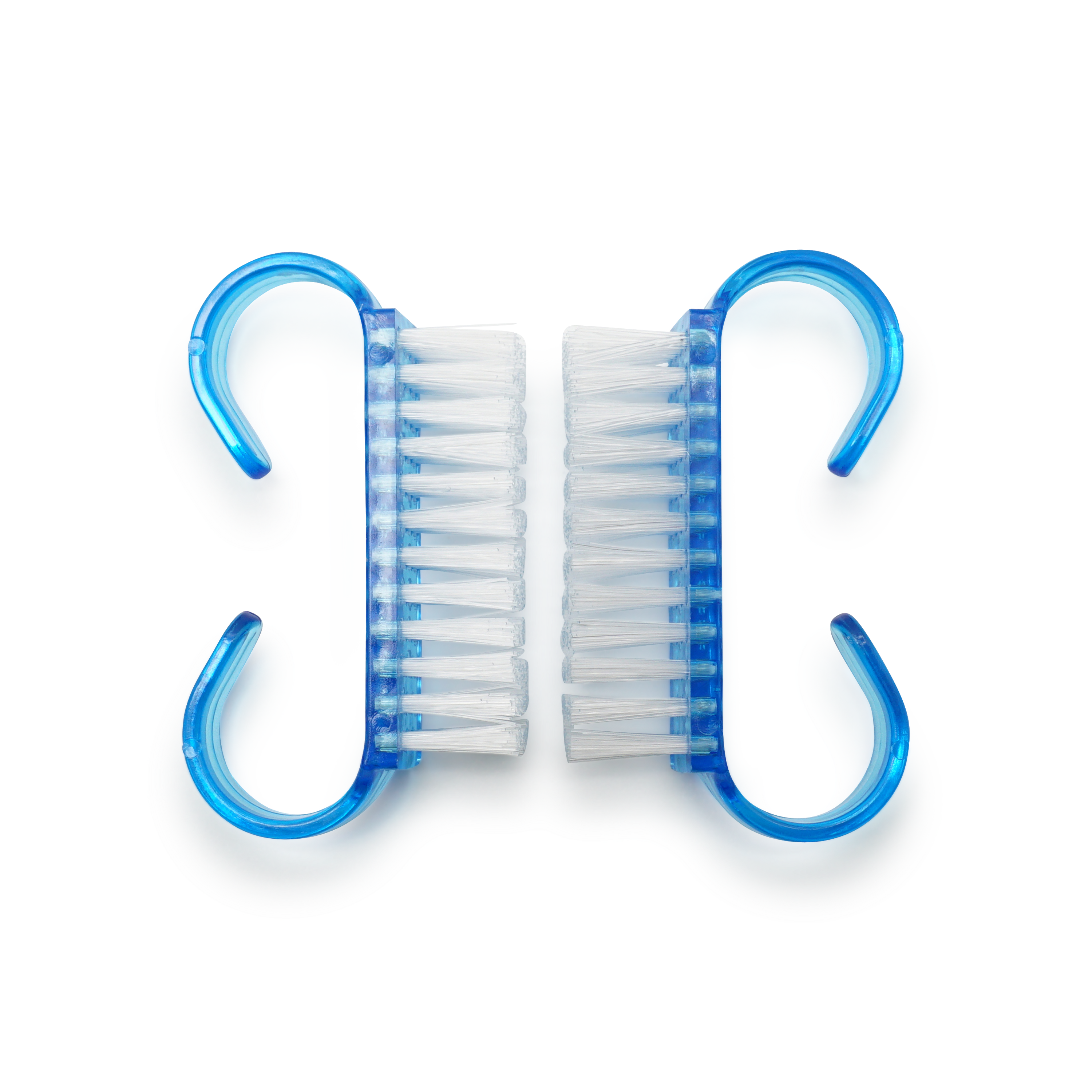 (2er Set) Nagelbürste Nail Brush Handwaschbürste mit Griff - Blau