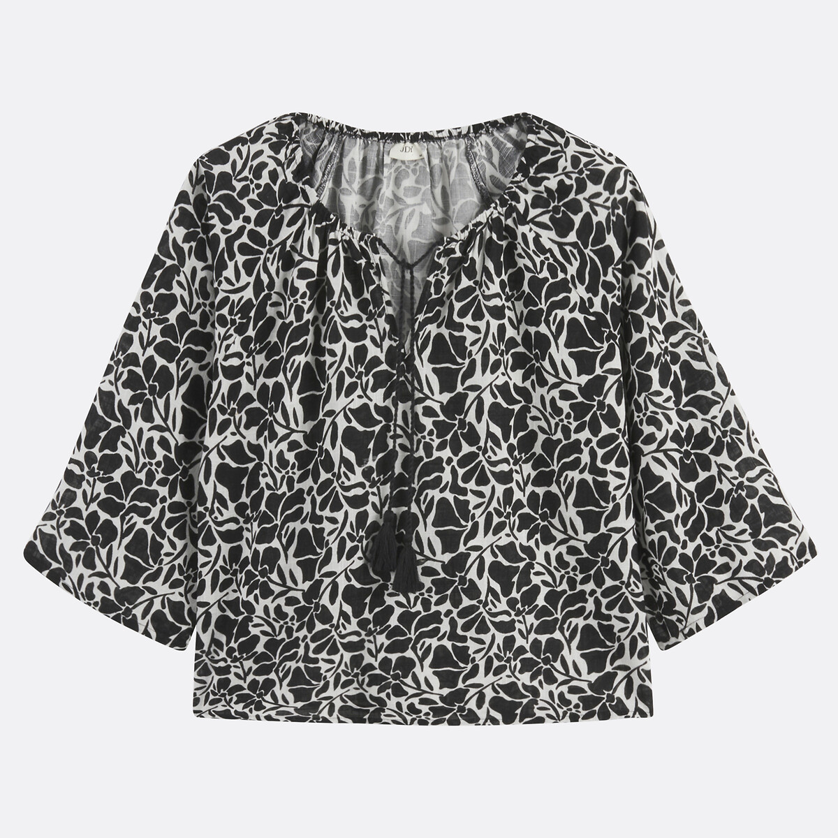 Blusa estampada JDY com laço no pescoço