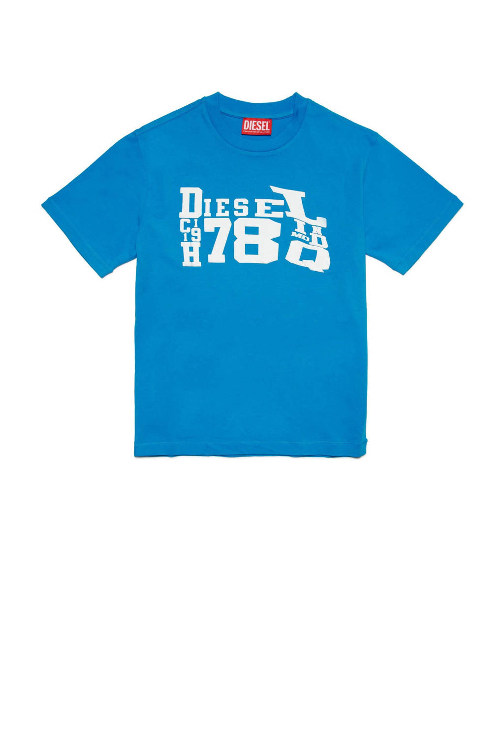 Diesel T-shirt met printopdruk blauw