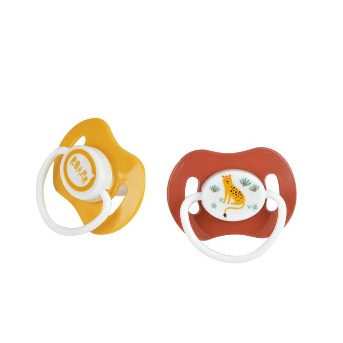 SET 2 SUCETTES PHYSIOLOGIQUE 0 A 6 MOIS LEOPARD