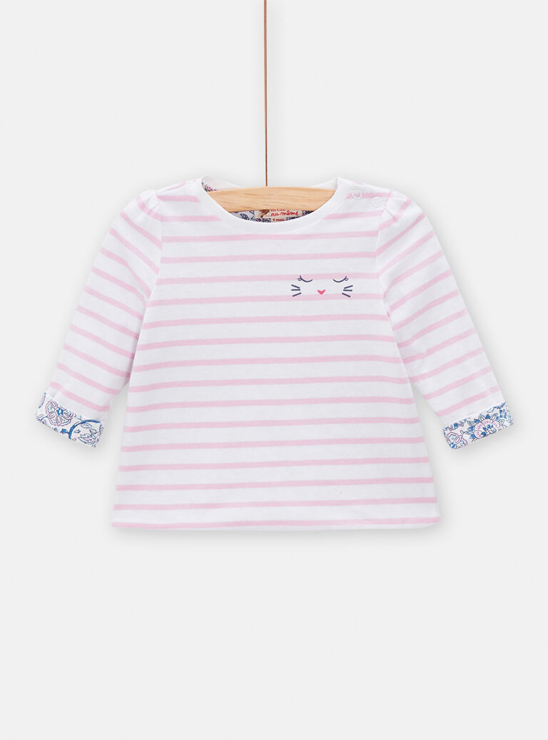 T-shirt réversible à manches longues pour bébé fille