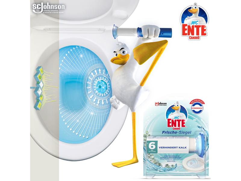 WC-Ente Nachfüller Frische-Siegel Bleichkraft Eukalyptus Hygienische Toilettensteine mit Bleichmittel gegen Kalkbildung