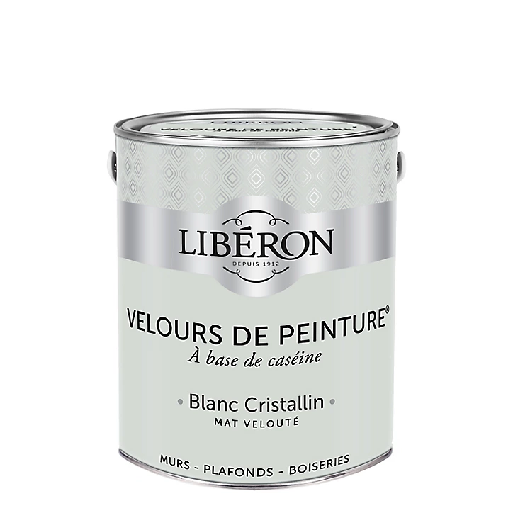 Peinture murs, plafonds et boiseries Velours de peinture blanc cristallin Libéron 2,5L