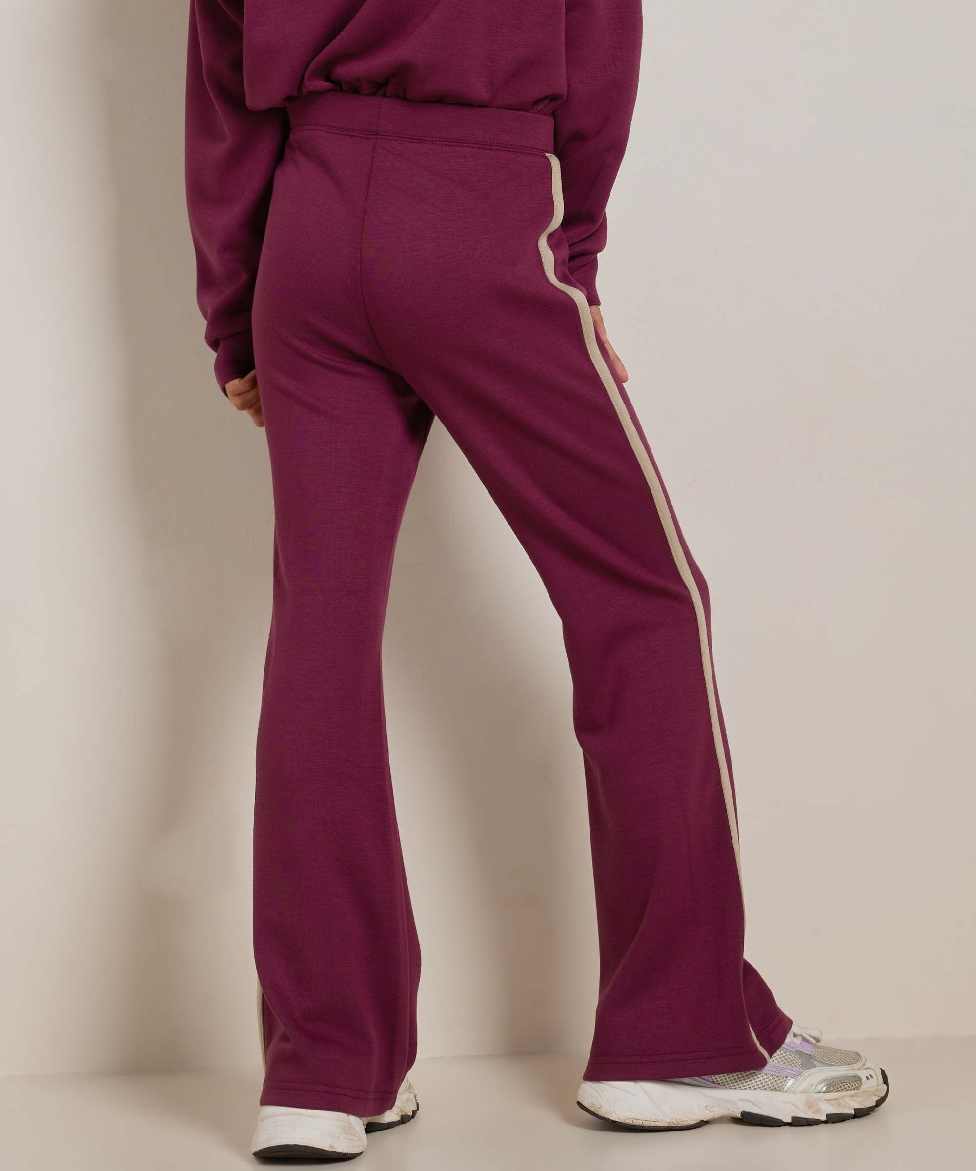 flared fit broek met streep