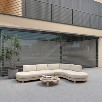 Loungeset Saar zand beige metaal