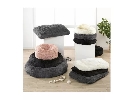 Coussin en fausse fourrure pour animaux - Gris anthracite - L 107 x 65 cm