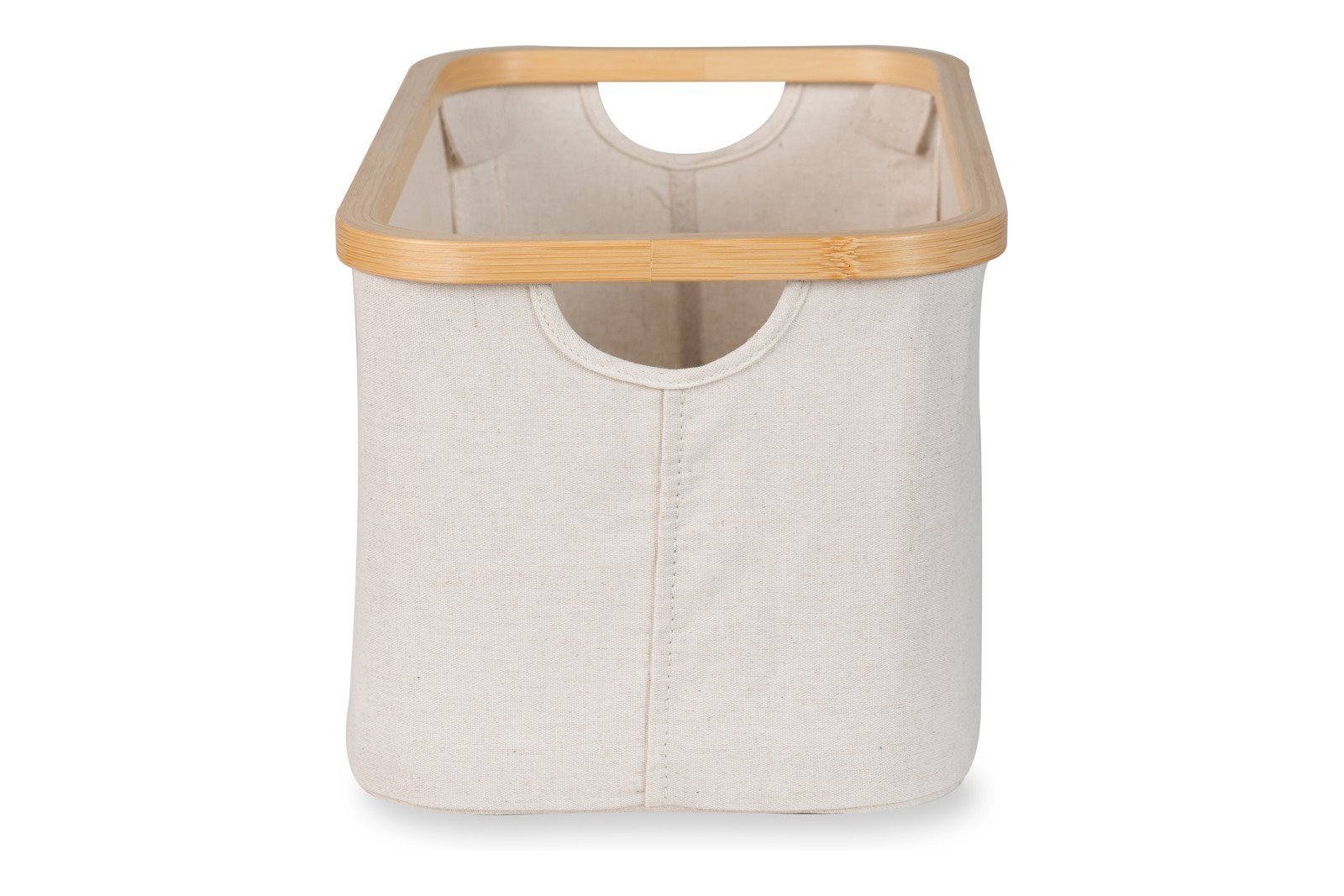 Kurv Multifunksjonell kurv i beige tekstil. Ramme i naturtro finish. 47x25x22 cm.