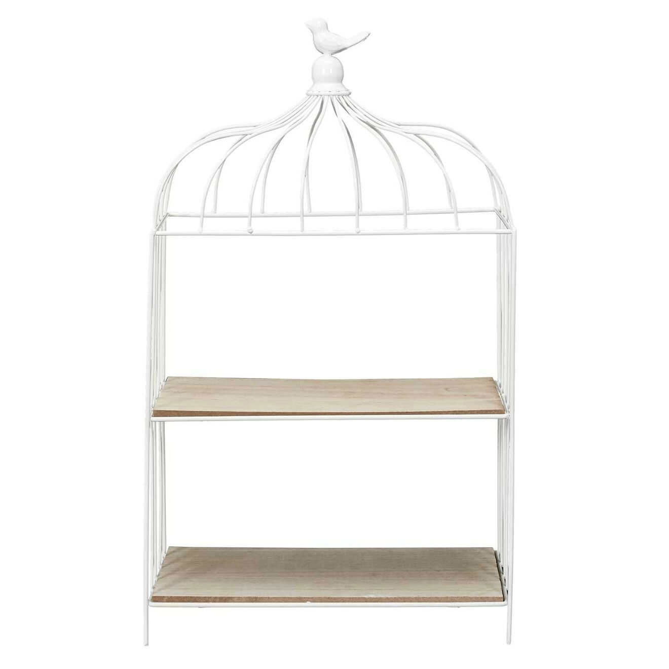 Home Deco Factory Cage à oiseau décorative blanche - 31x51x15 cm