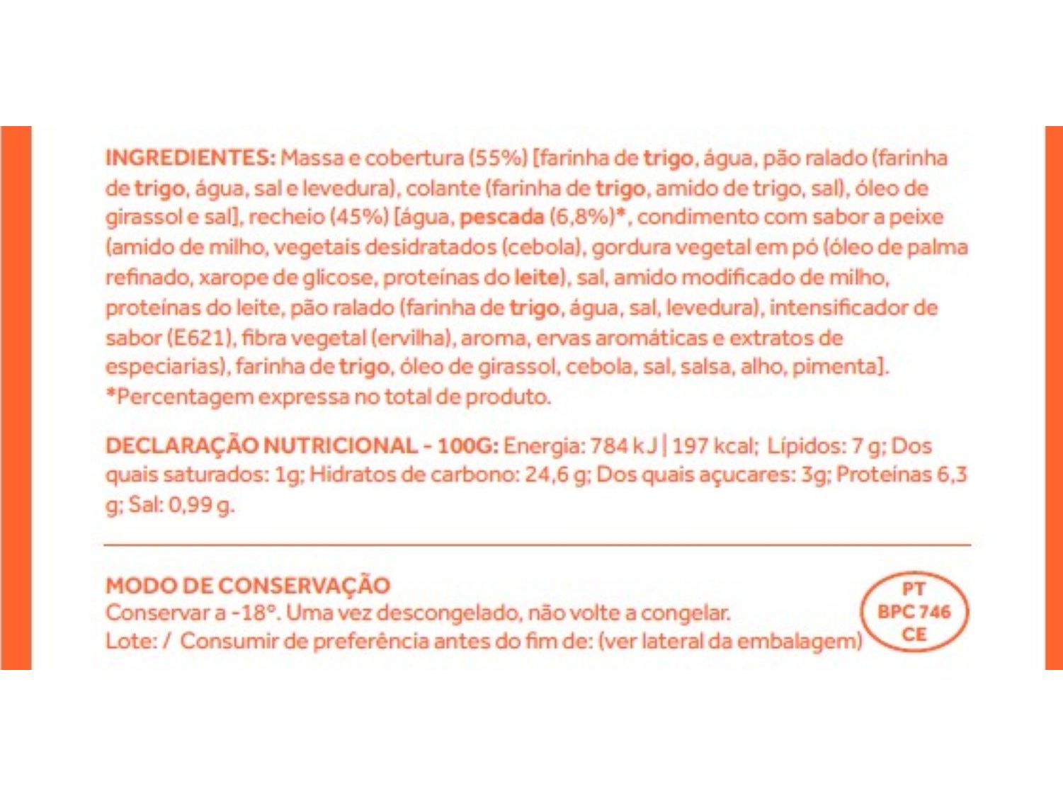 RISSÓIS PESCADA FASTER P/FORNO 360G