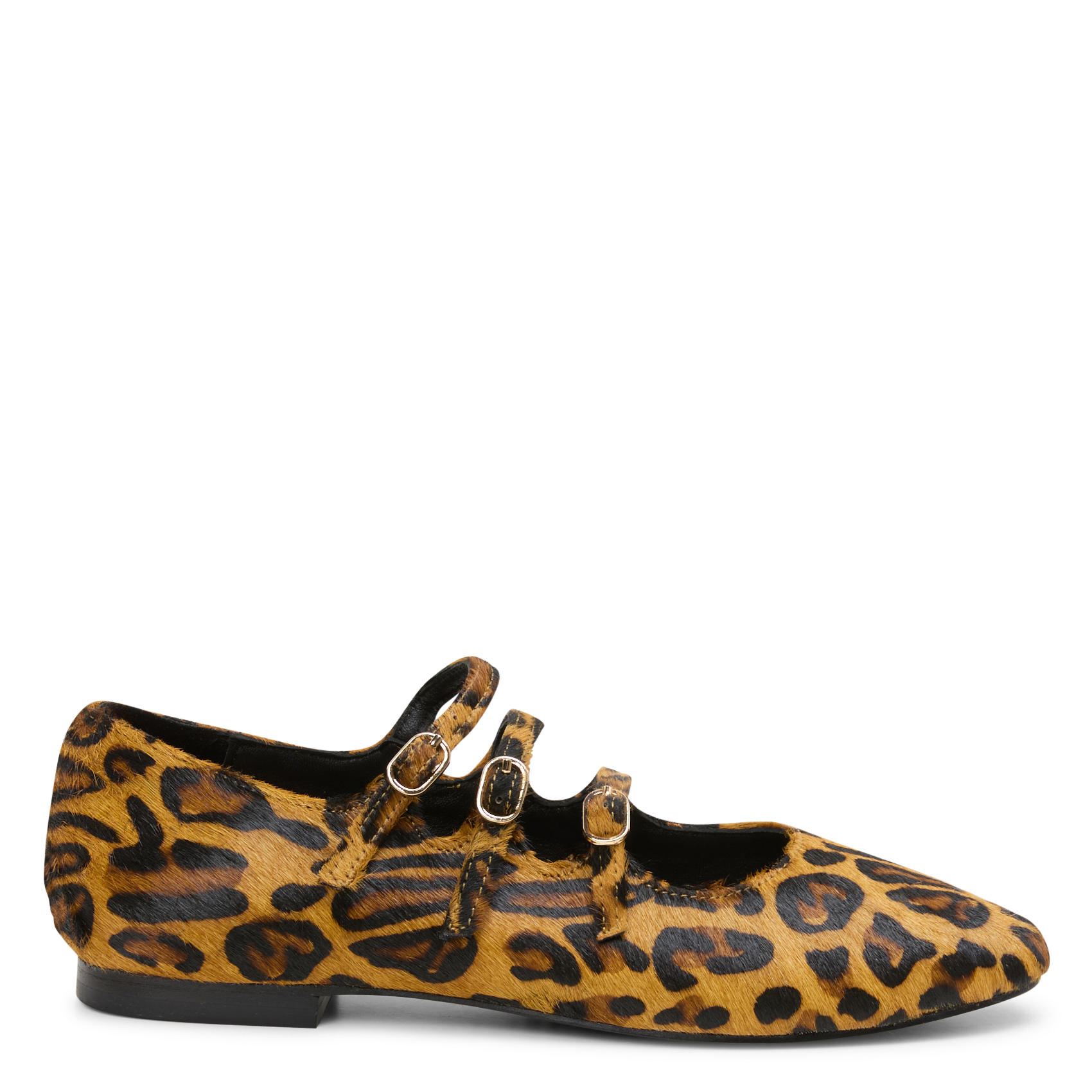 CAMILLE - Ballerines en cuir imprimé léopard | Multicolore