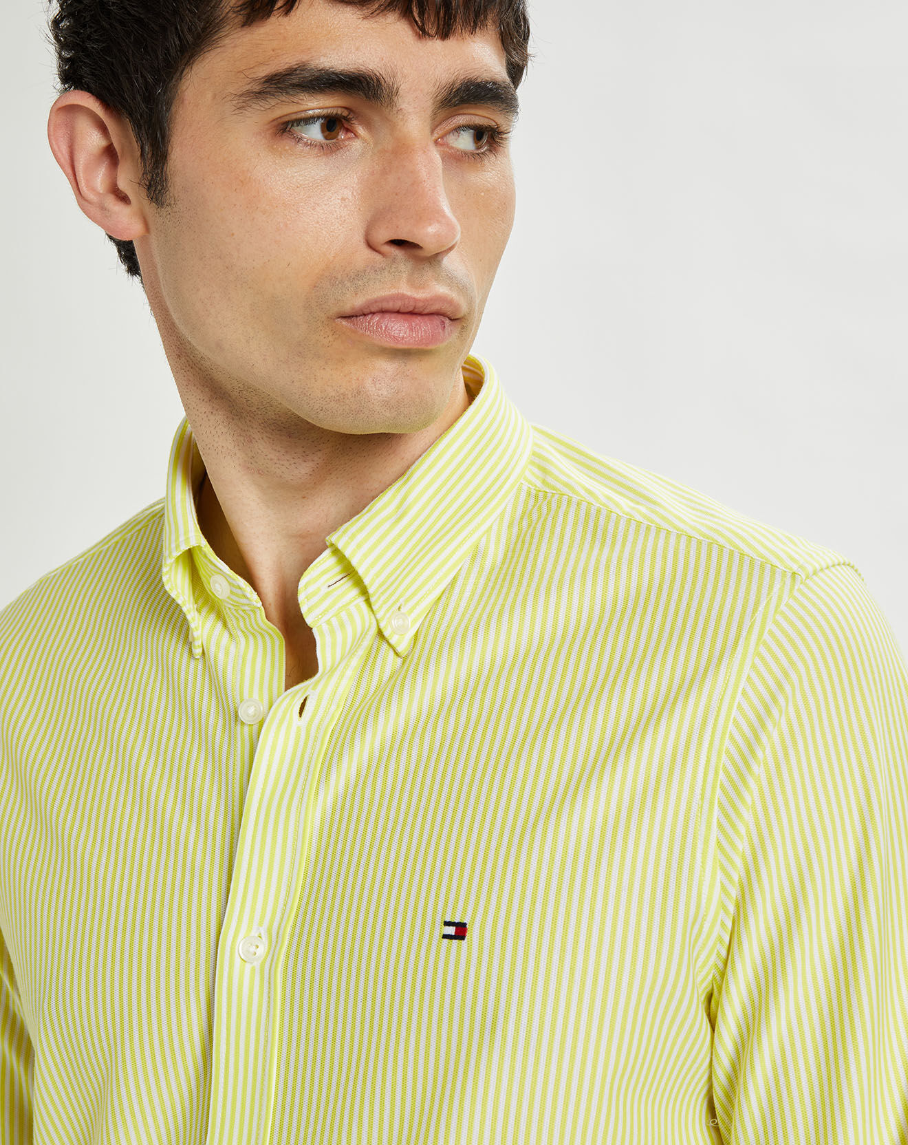 Tommy Hilfiger Chemise slim 1985 Knit Striped jaune