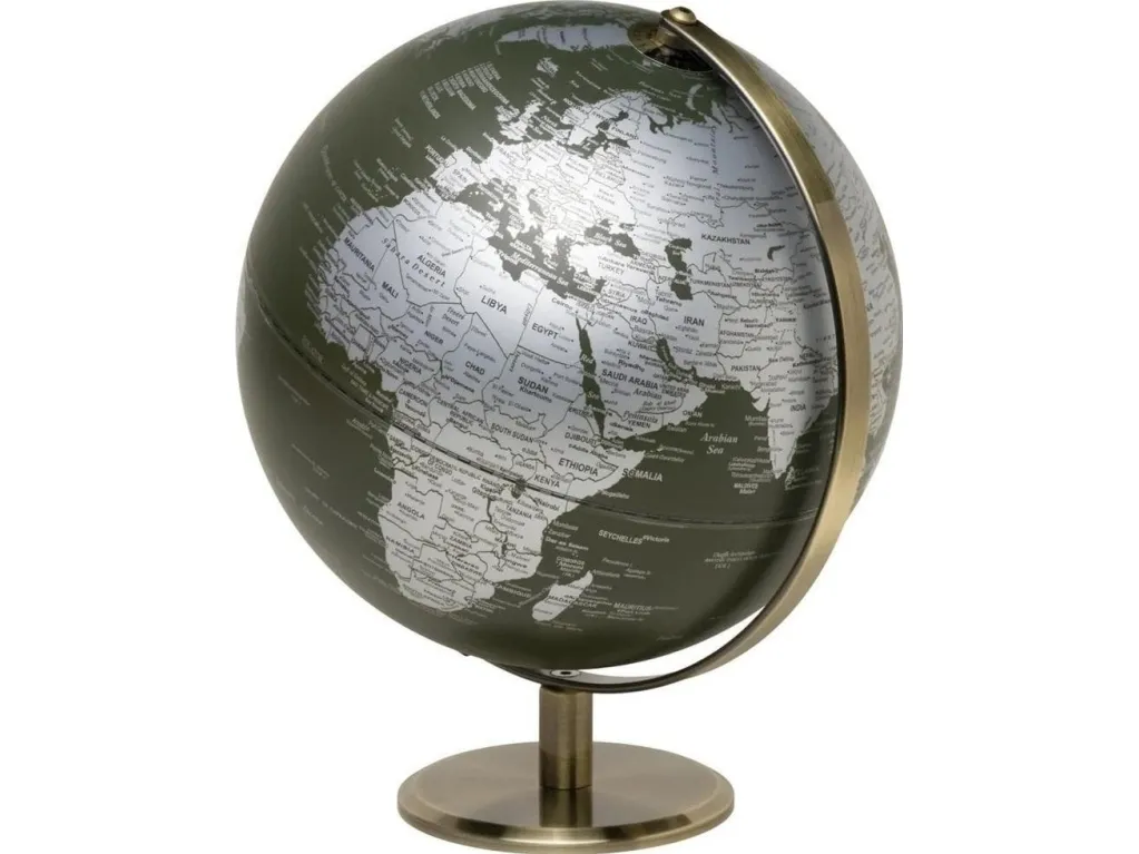 Oplyst globus - Grøn globus lys 25cm