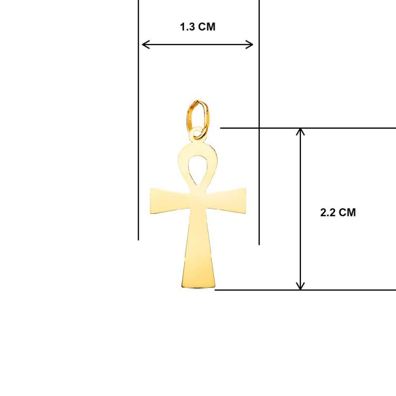 Collier - Médaille Croix de la Vie Or 18 Carats 750/000 Jaune - Chaine Dorée