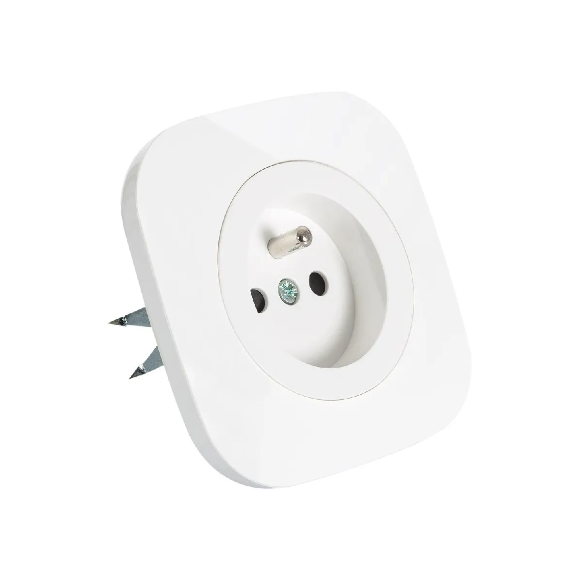 Ledkia Prise Type E Schuko Classic Round - Blanc