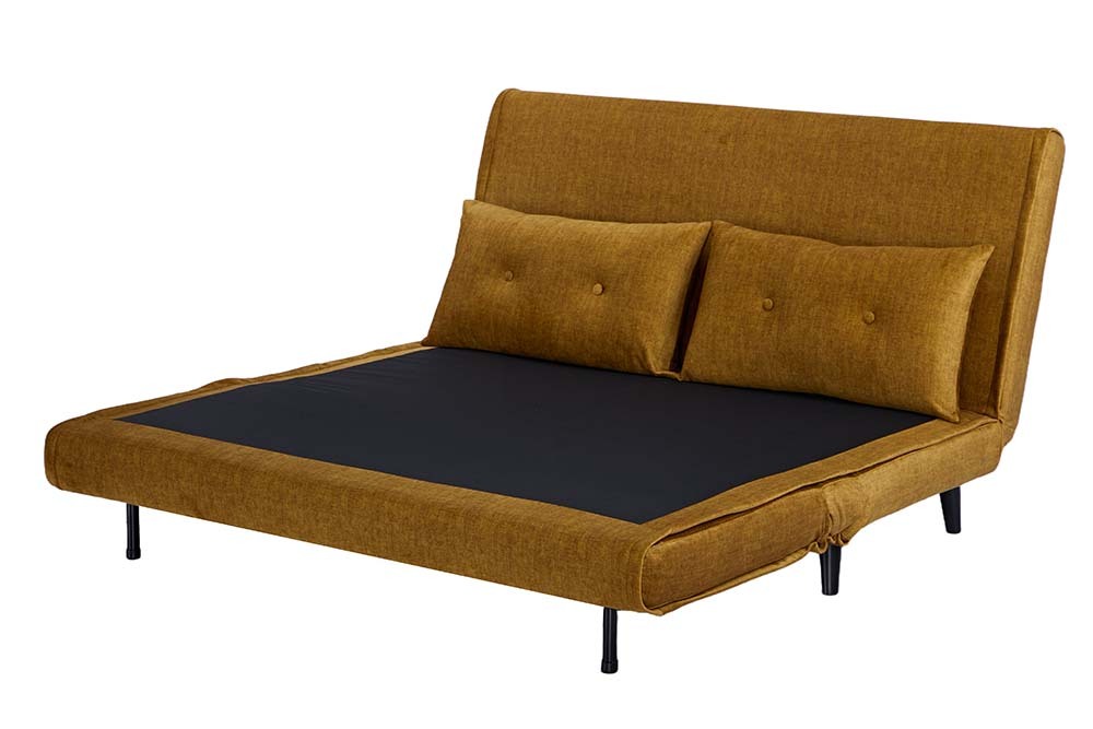 Retro Schlafsessel SMART MULTIFUNCTION 140cm senfgelb Vogue Velours Samt Bettfunktion