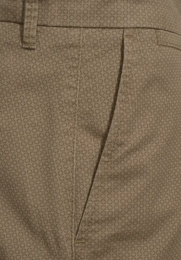 Slim Fit Shorts mit Print - seed beige