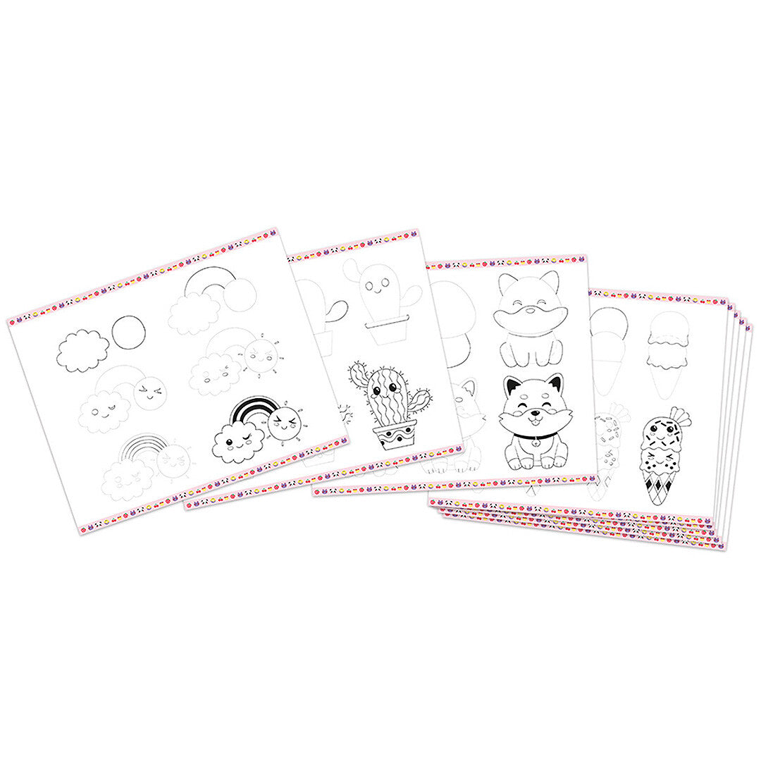 Janod atelier tekenset sjablonen kawaii