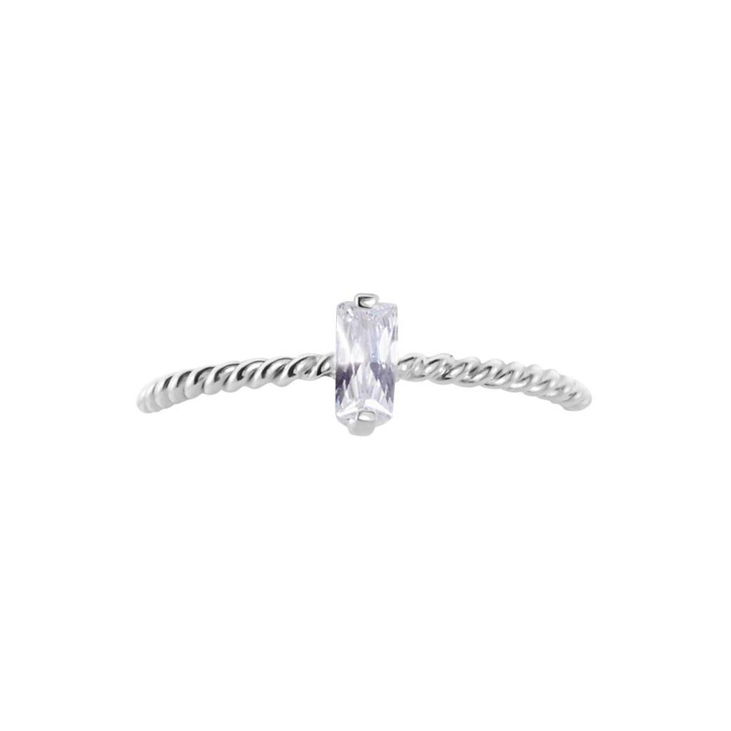 Bague Solitaire Nellette Argent Oxyde De Zirconium