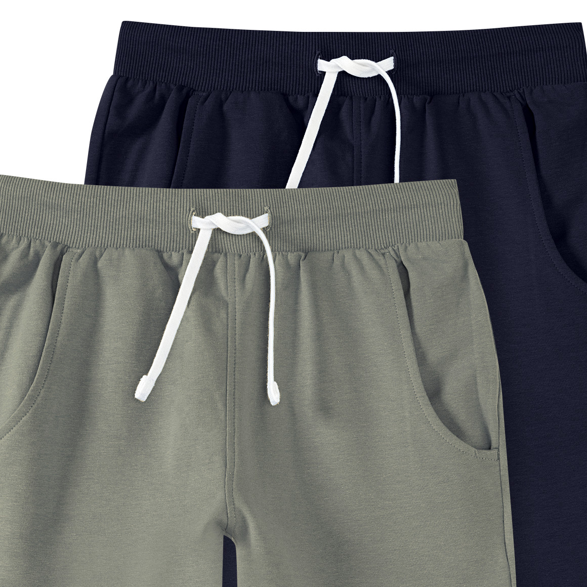Famy 2 Jungen Joggingshorts im Set dunkelblau / dunkeloliv