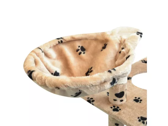 Arbre à chat et griffoir Sisal 150 cm Empreintes de pattes Beige