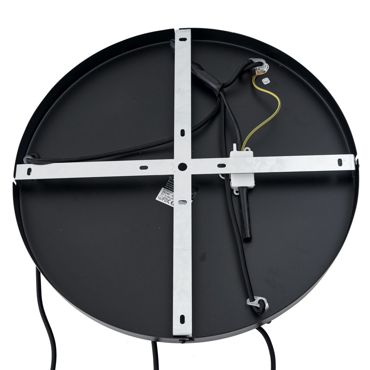 Japandi hanglamp zwart met bruine stoffen kap 3-lichts - Bida