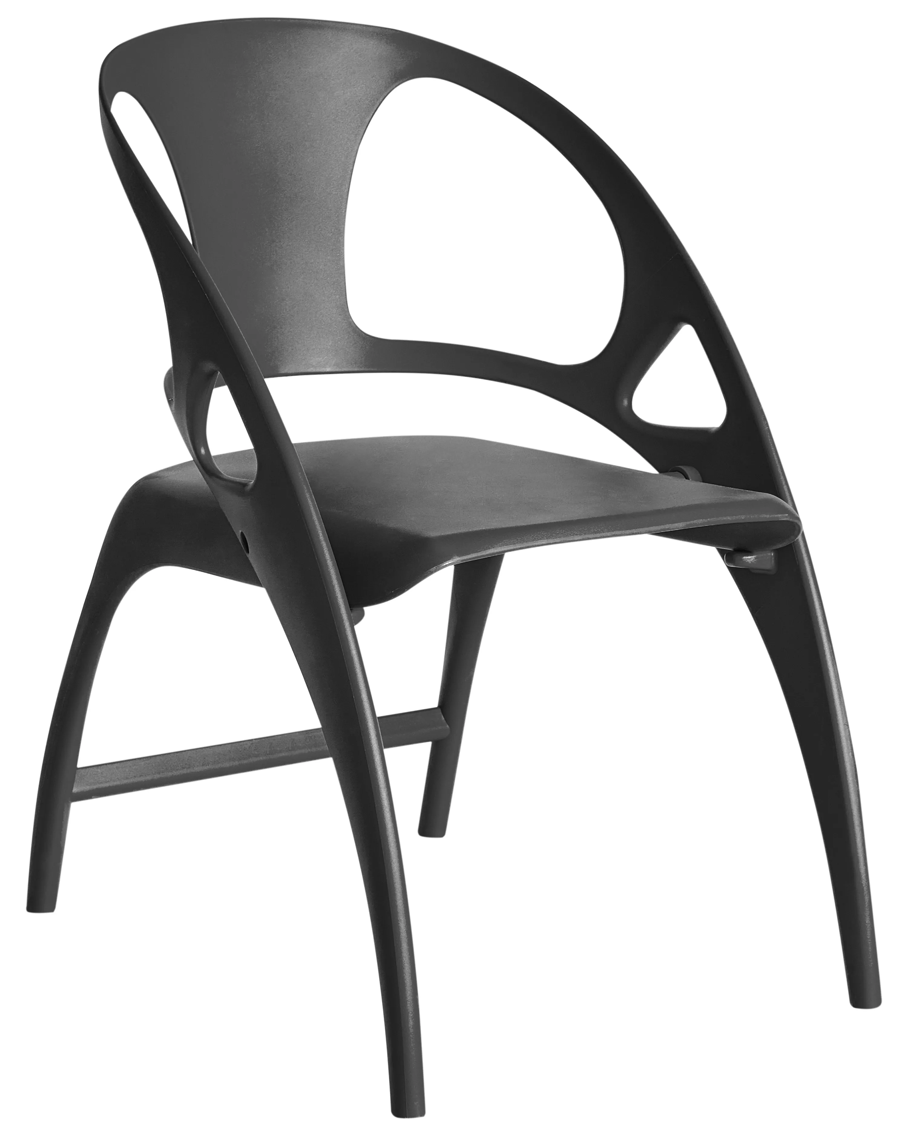 Set van 4 tuinstoelen NEMI inklapbaar Zwart
