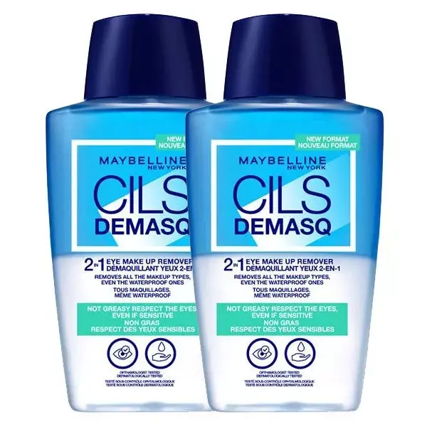 Maybelline Cils Démasq 2 em 1 Removedor de Maquiagem para Olhos - Pacote com 2 unidades de 150ml