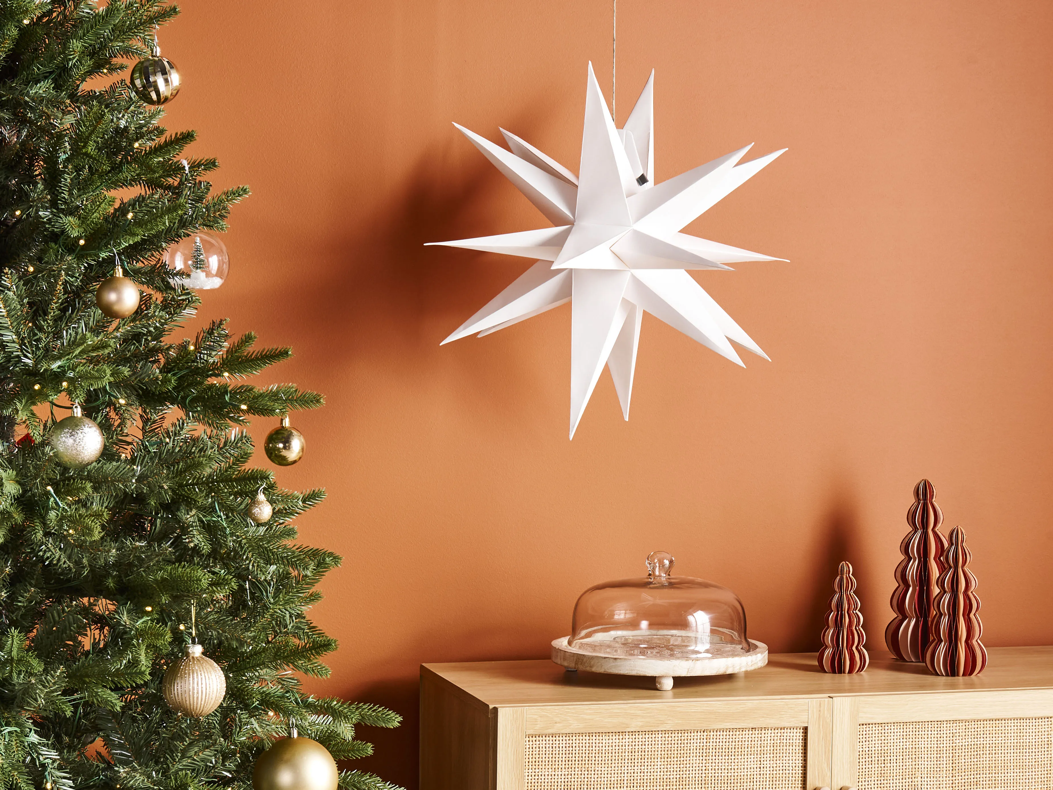Hangende decoratie LED BHAGIRATHI Ster 44 cm Gebroken wit